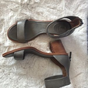 Grey leather Frye sandals size 8.5